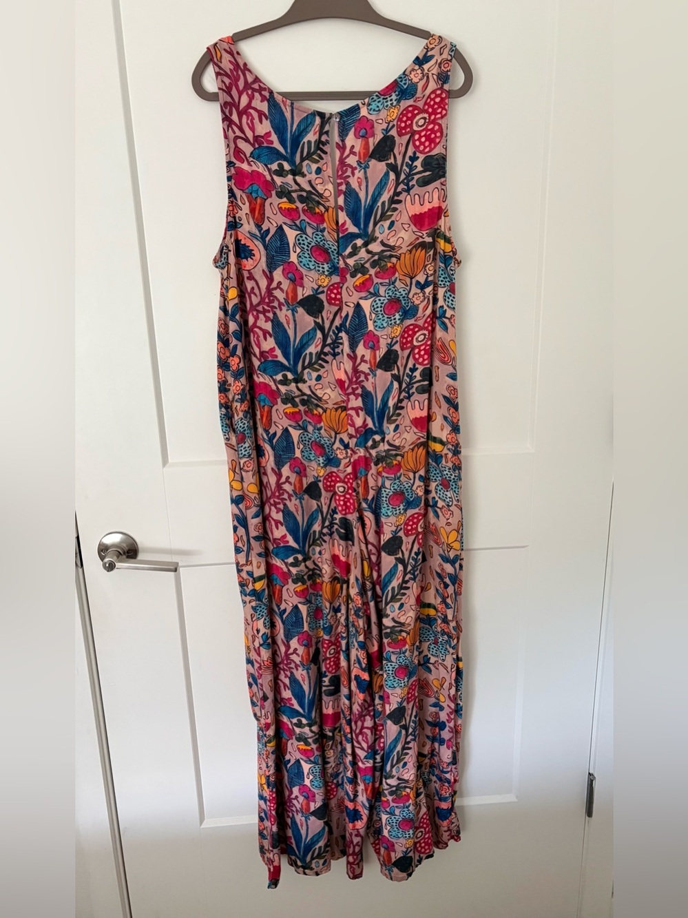 Natural Life “Let’s Just Go” Pink Floral Botanical Boho Wide Leg Jumpsuit - Picture 8 of 12